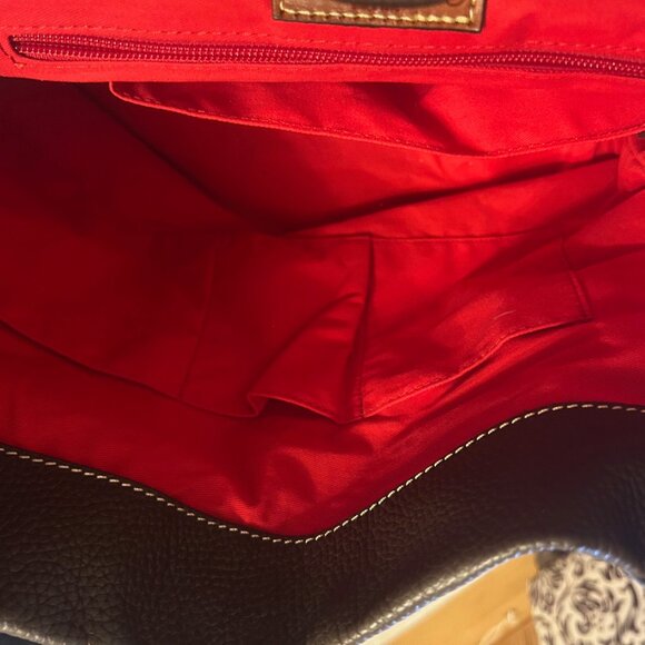 Dooney & Bourke brown leather Logo Lock Shoulder Bag w/ POUCH & Key Chain NWT - Picture 12 of 13